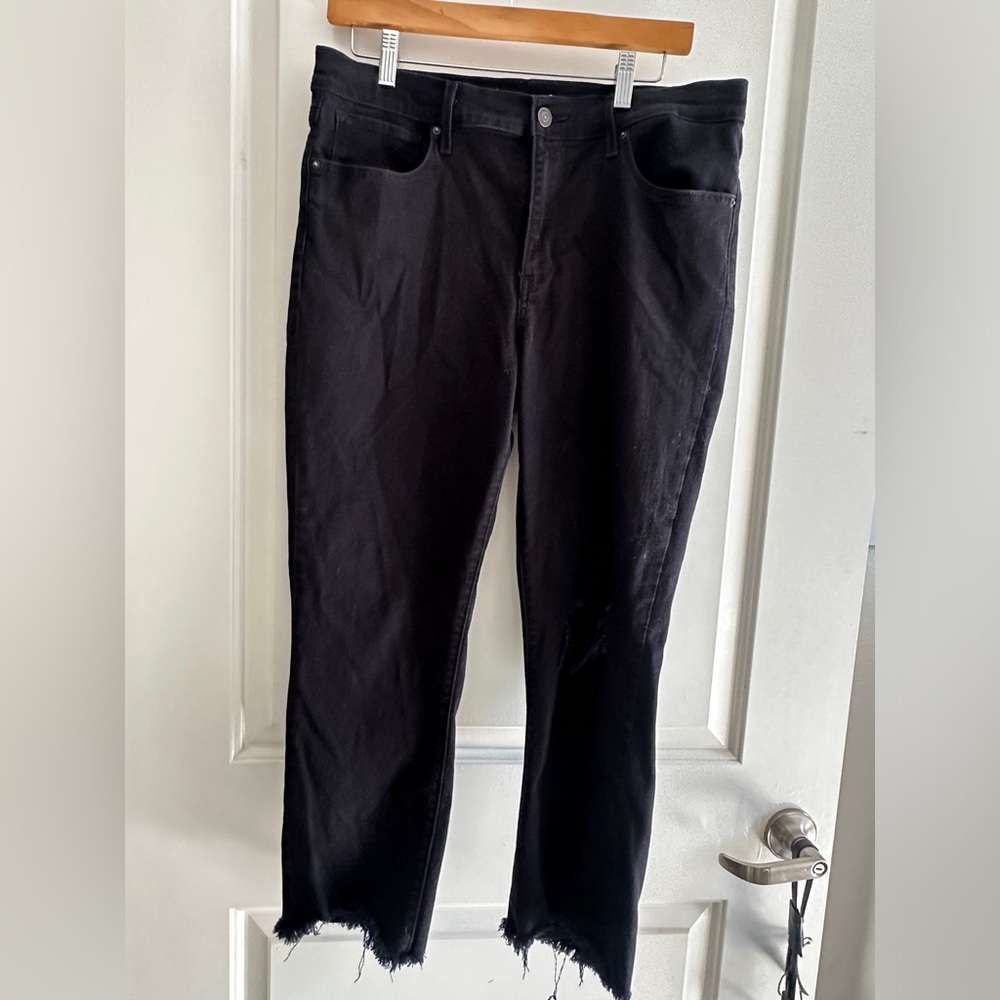 Levi’s high rise, straight, cropped, distressed, stretch, skinny pants